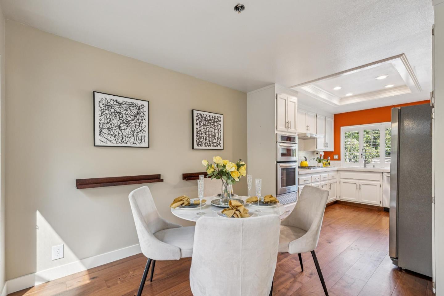 404 Ridge Gate Road Orinda, CA 94563 - Photo 17 of 27 a view of a dining room with furniture window and wooden floor