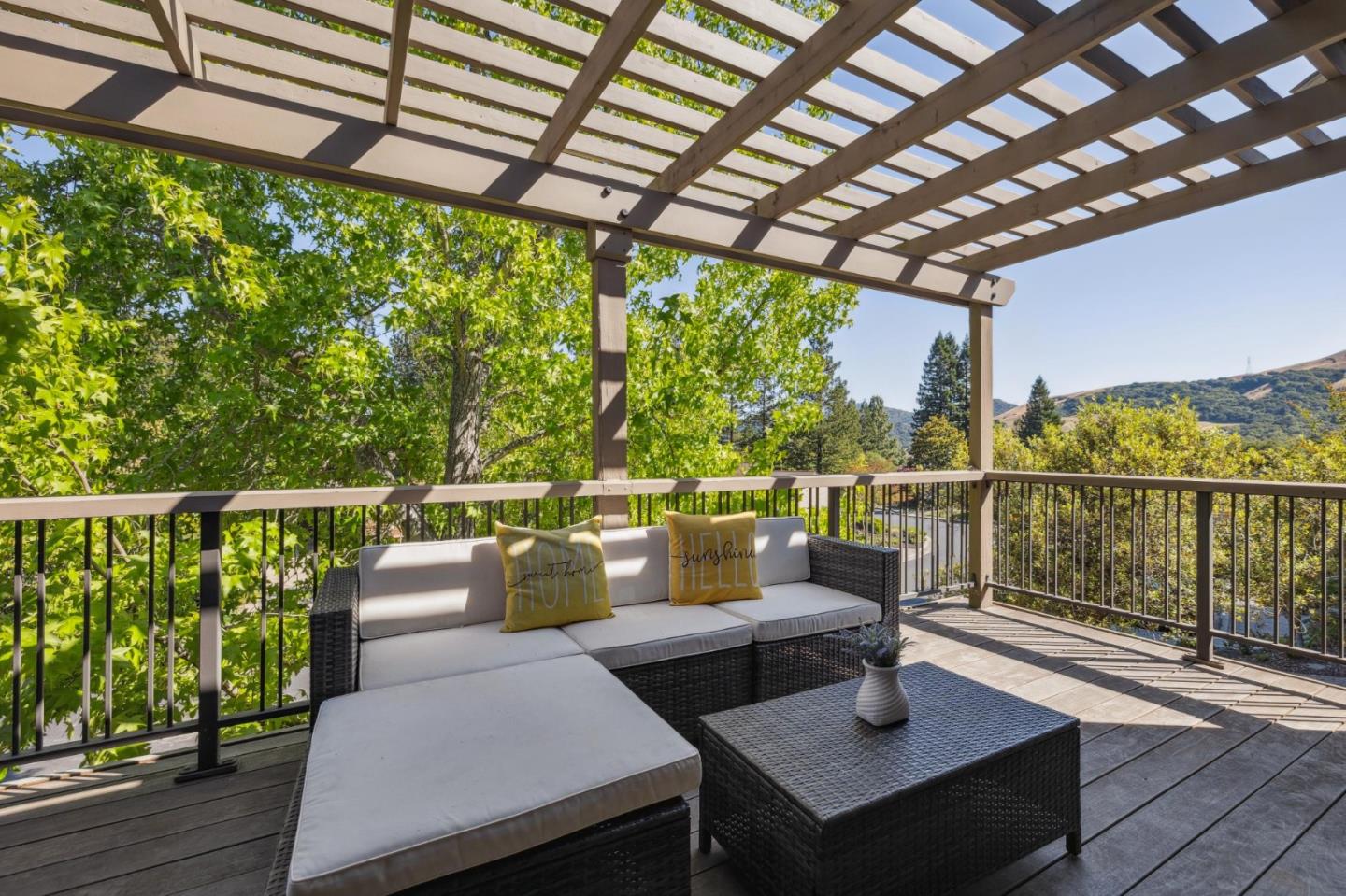 404 Ridge Gate Road Orinda, CA 94563 - Photo 24 of 27 a view of a patio with couches chairs and wooden floor