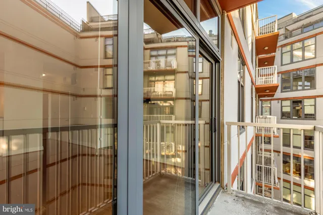 a view of a brick building