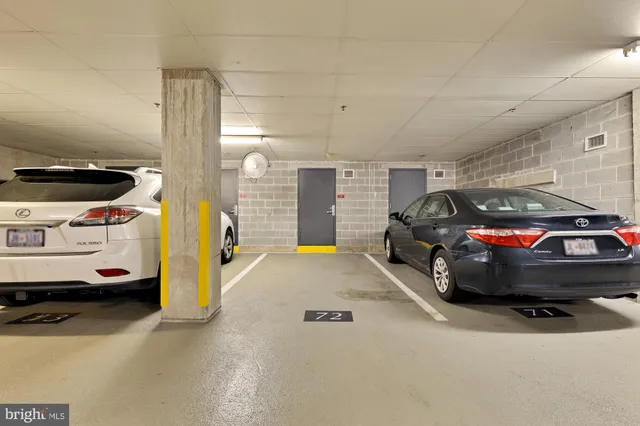 a car parked in parking garage
