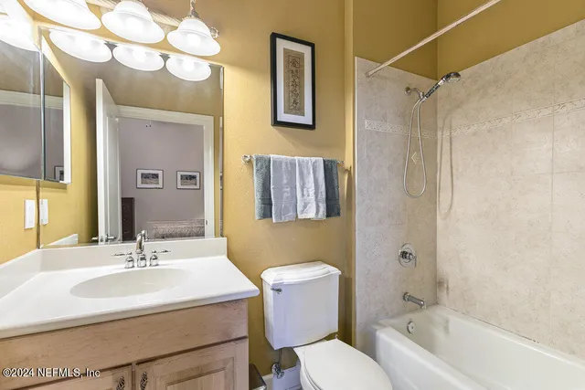 a view of a lake from a yard