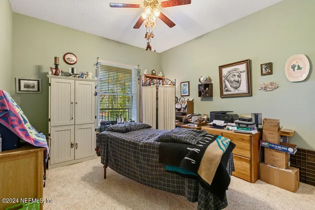 a view of a lake from a yard