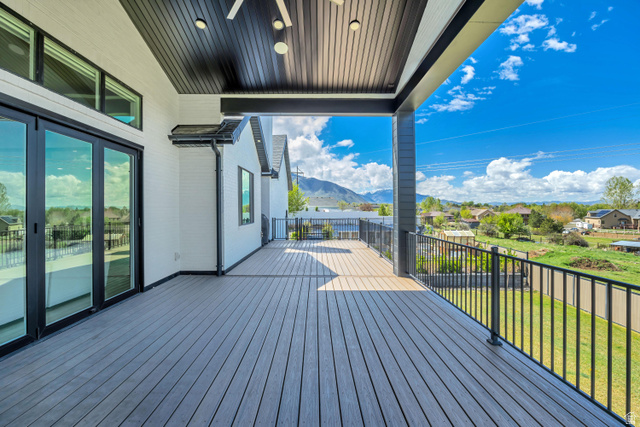 1720 Hillcrest Circle Mapleton, UT 84664 - Photo 93 of 116 Wooden deck with a mountain view, a yard, and a residential view