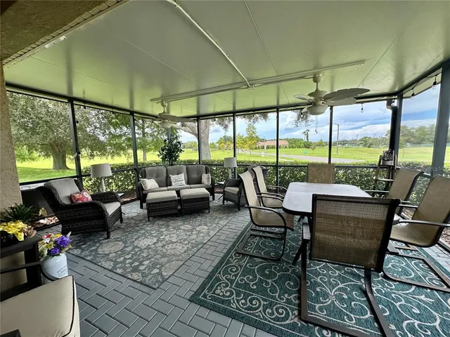 a view of a garden with a tree