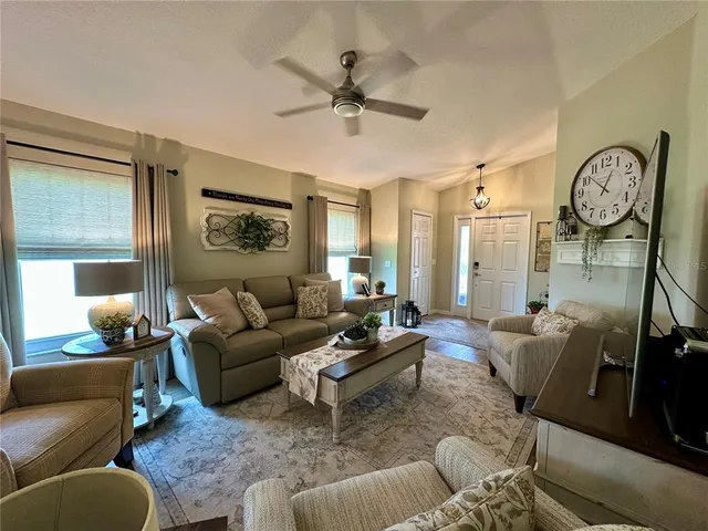 a living room with furniture