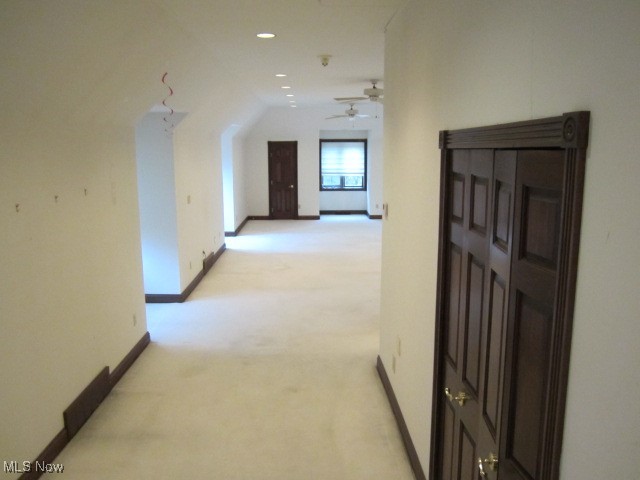 6999 Gates Road Gates Mills, OH 44040 - Photo 3 of 20 Hallway featuring light colored carpet and recessed lighting
