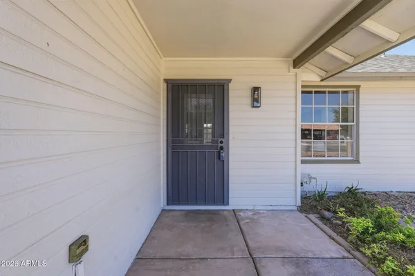 a view of front door of house