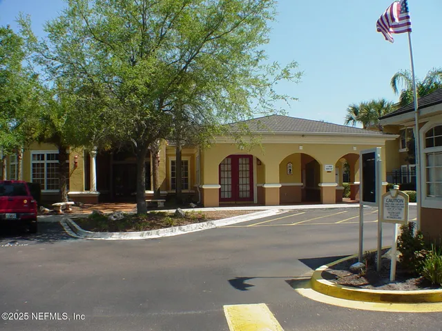 a front view of a house with entertaining space