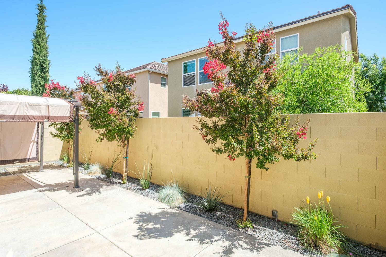 3482 Elevations Way Clovis, CA 93619 - Photo 26 of 29 a front view of a house with a yard and potted plants