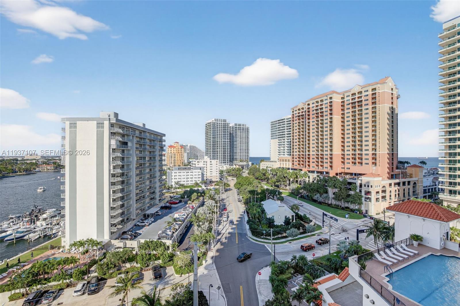 100 South Birch Road, Unit 1103F Fort Lauderdale, FL 33316 - Photo 21 of 80 View from balcony - see the Intracoastal and Ocean at the same time - steps to walking along either side.