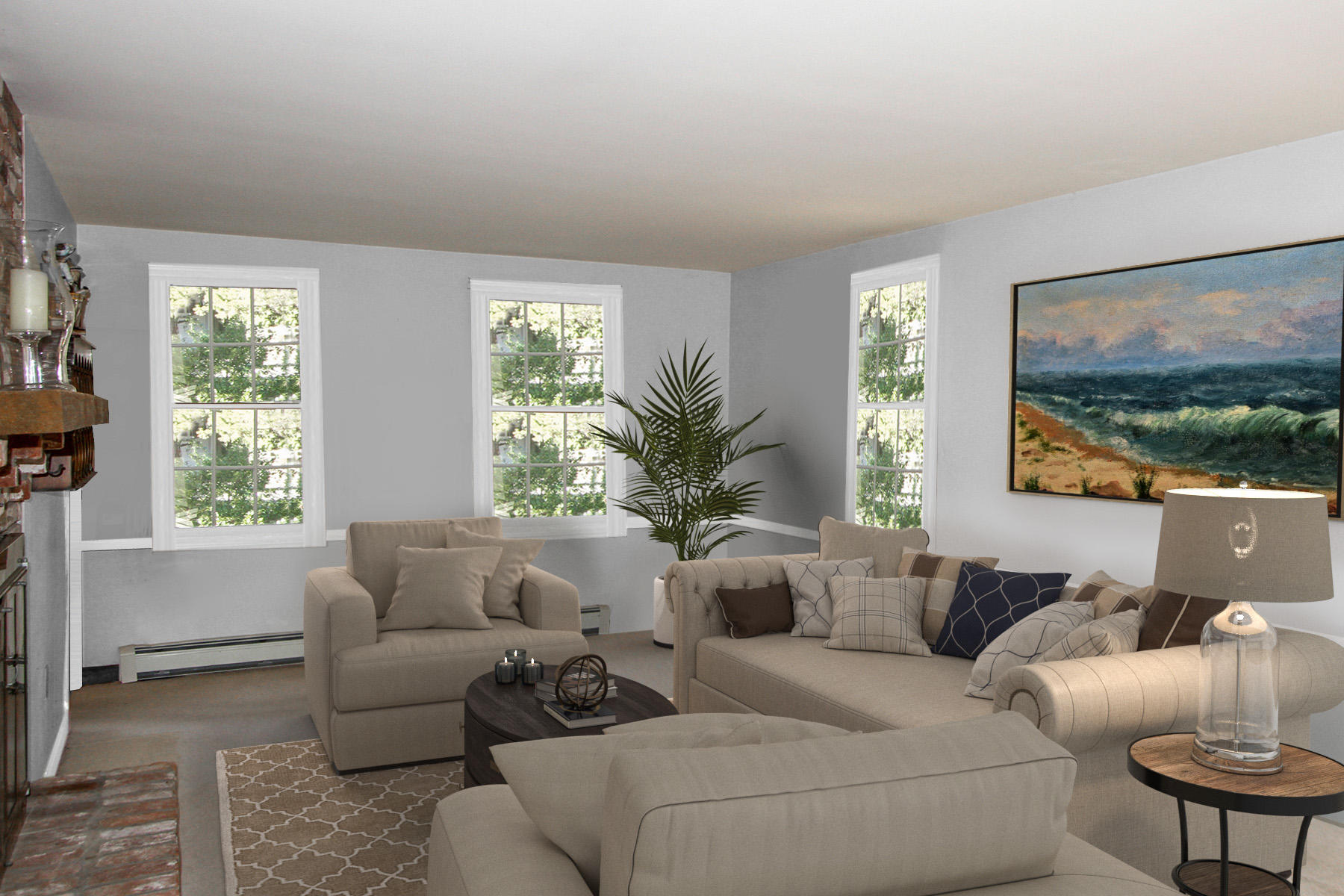 16 Seavers Road Orleans, MA 02653 - Photo 4 of 23 a living room with furniture a large window and a flat screen tv