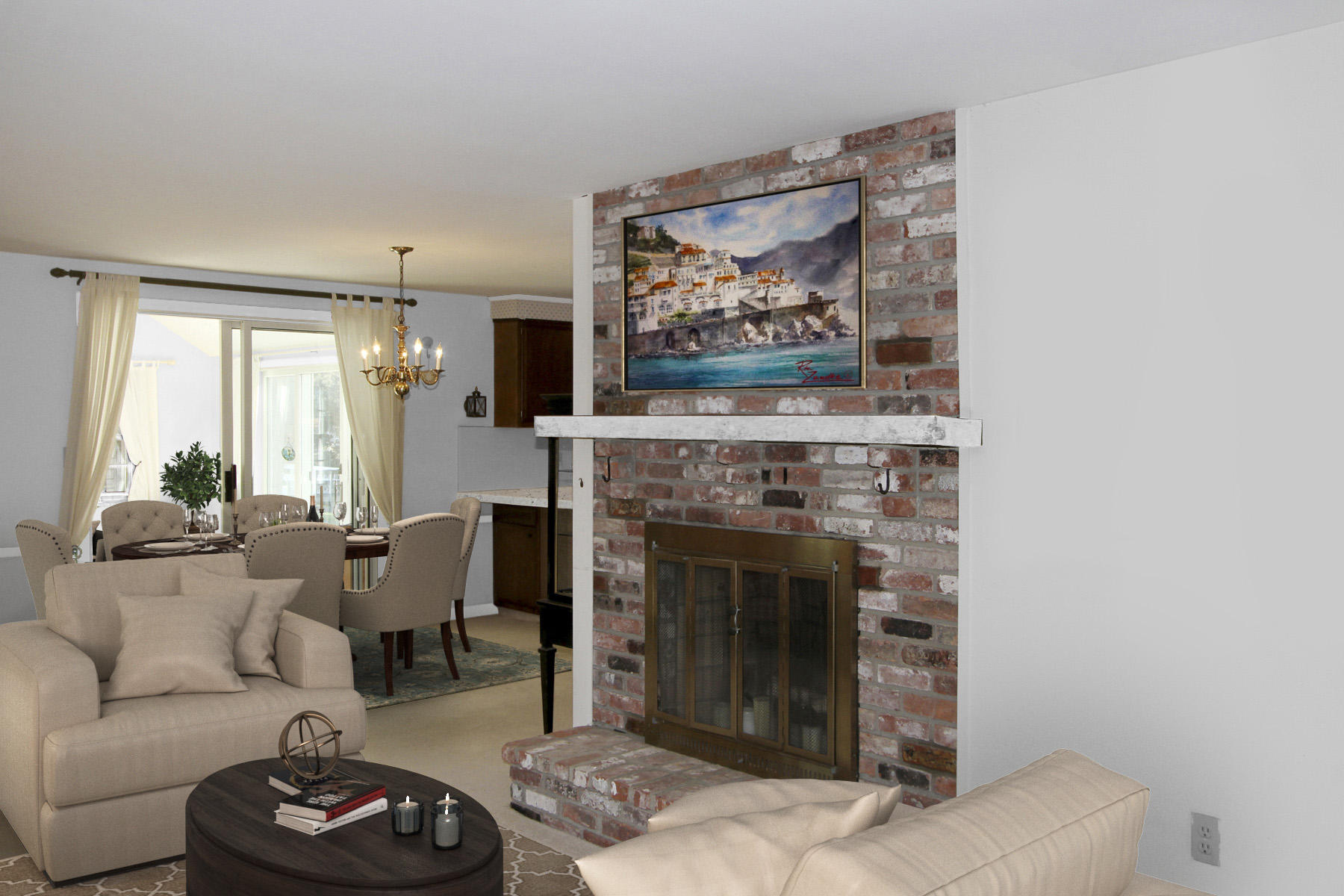 16 Seavers Road Orleans, MA 02653 - Photo 5 of 23 a living room with furniture and a fireplace