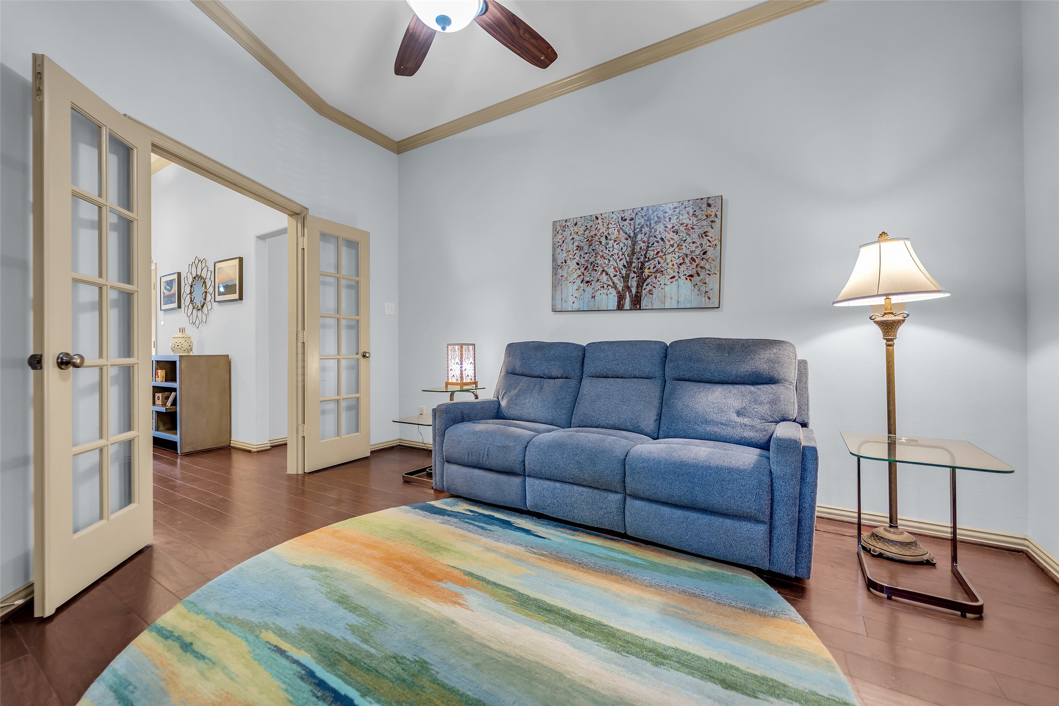 12006 Bayou Junction Road Cypress, TX 77433 - Photo 5 of 38 This is the study, which is located at the front of the home. Very large, complete with high ceilings, ceiling fan and glass French doors.