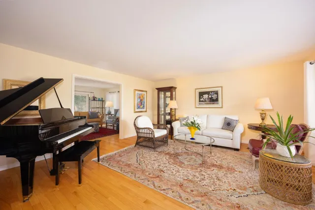 a living room with furniture