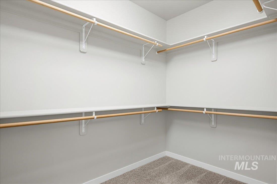 12460 West Azure Street Boise, ID 83713 - Photo 19 of 34 Walk-in closet featuring light gray walls, white baseboards, and neutral-toned carpet flooring
