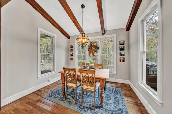 a view of a hallway with workspace
