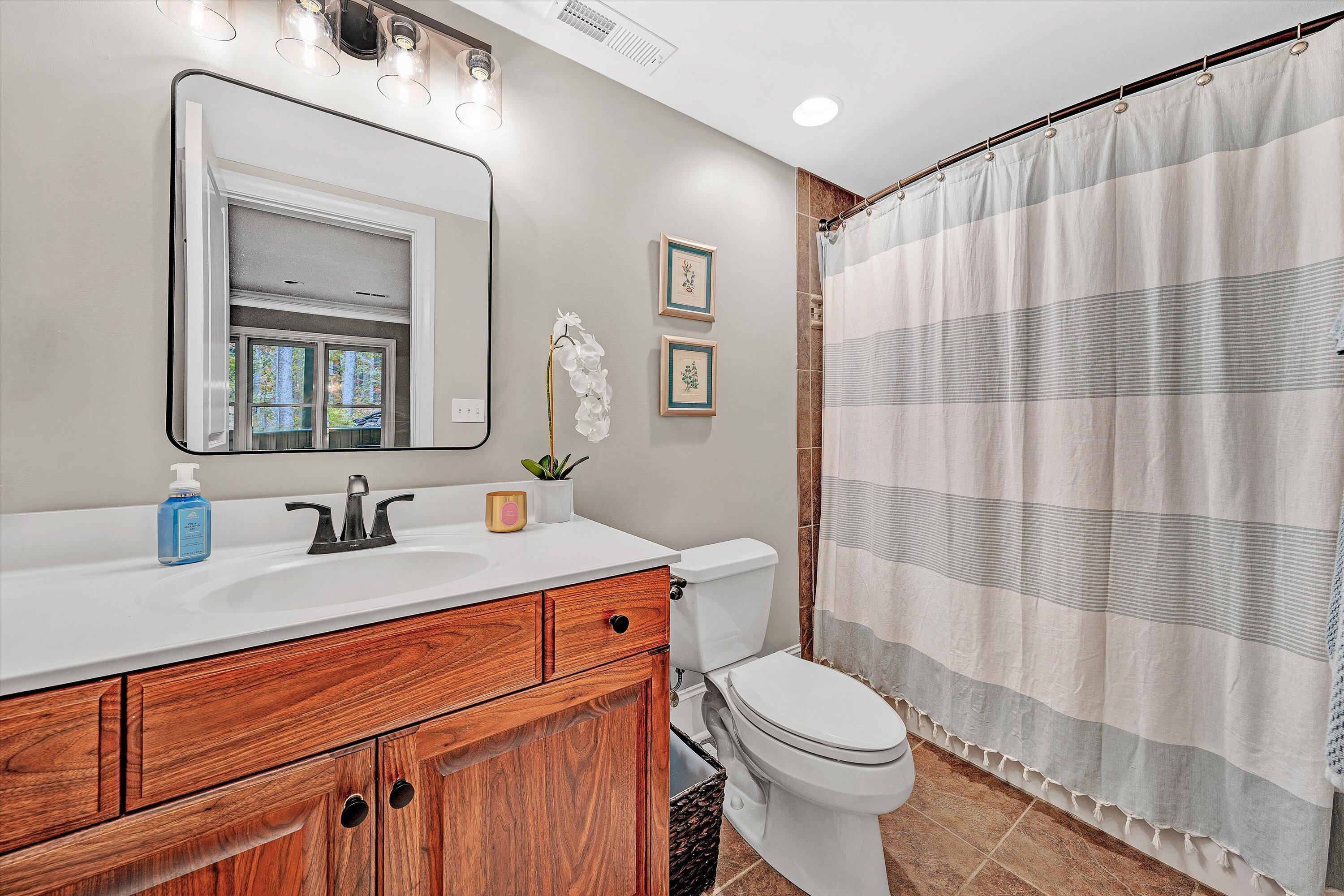 5431 Ridgelea Estates Drive Roanoke, VA 24018 - Photo 51 of 71 a bathroom with a sink a toilet and shower curtain