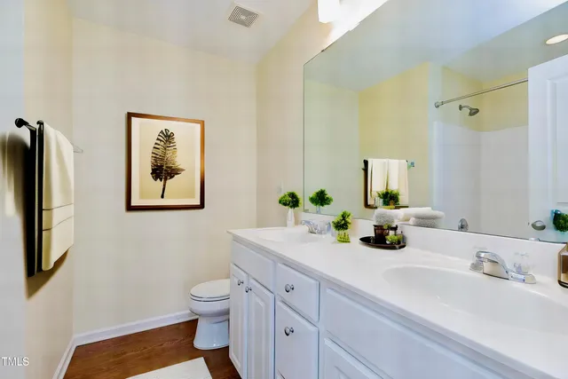 a bathroom with a toilet a sink and a mirror