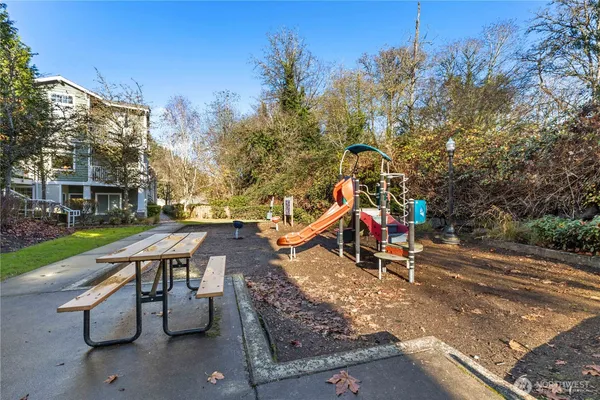 a view of a backyard with swimming pool