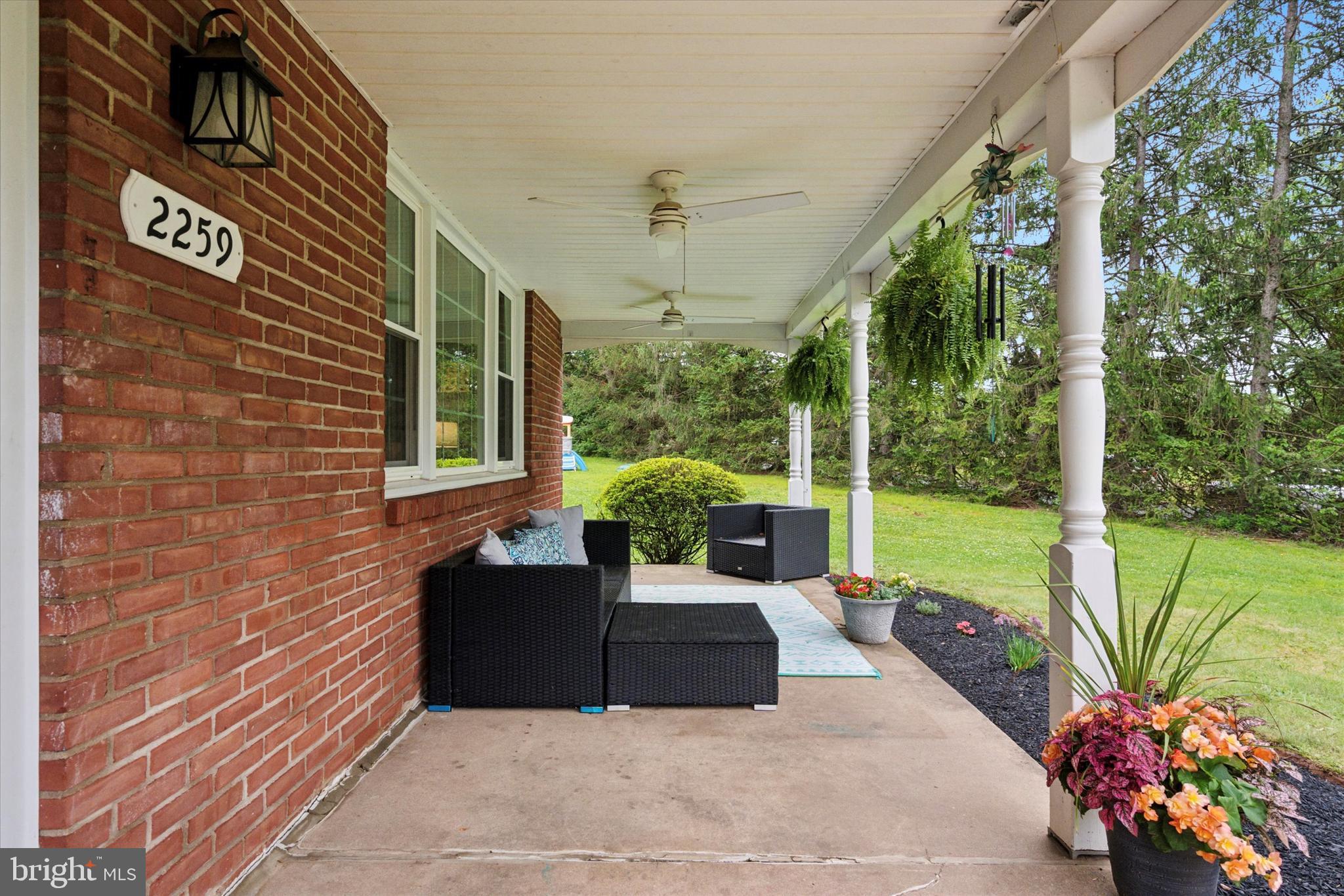 Spacious front porch