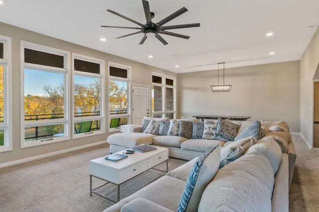 a living room with furniture and a couch
