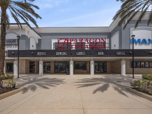 a view of a building with a garage