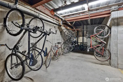 a view of an bike storage