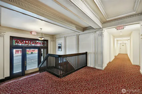 a view of hallway with bedroom