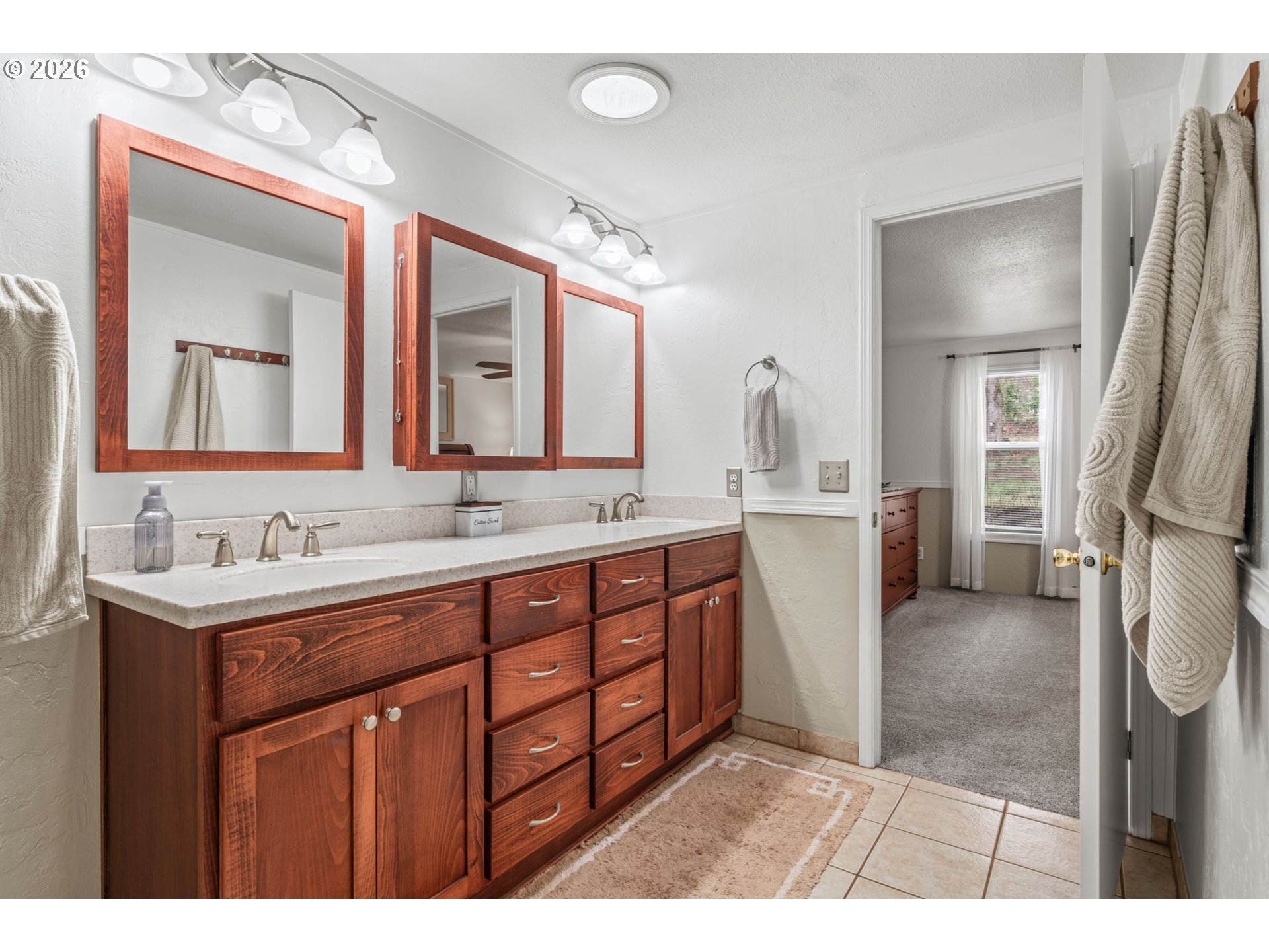 49400 Eagle Rock Place Vida, OR 97488 - Photo 20 of 48 a bathroom with a sink a vanity and a mirror