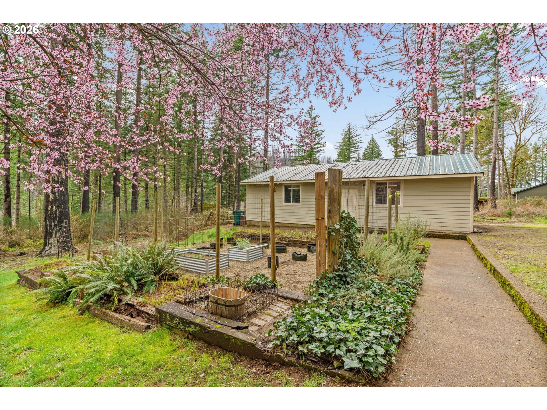 49400 Eagle Rock Place Vida, OR 97488 - Photo 31 of 48 a view of a house with backyard and sitting area