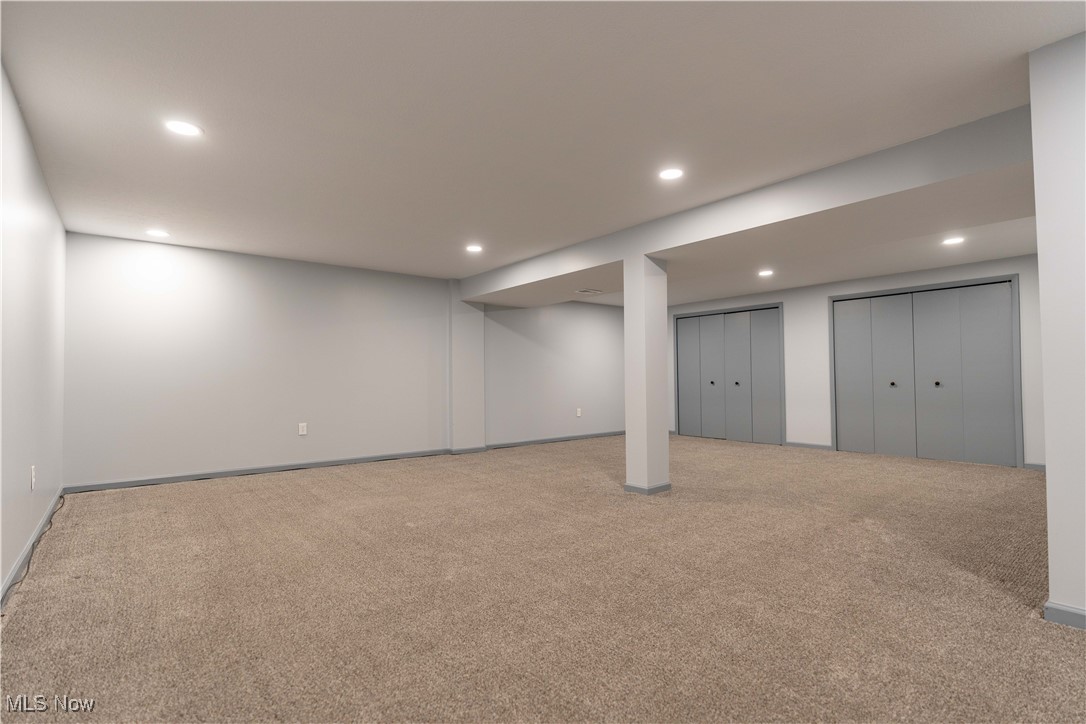 4124 Bramshaw Road Northwest Canton, OH 44718 - Photo 34 of 40 Finished below grade area featuring carpet, baseboards, and recessed lighting