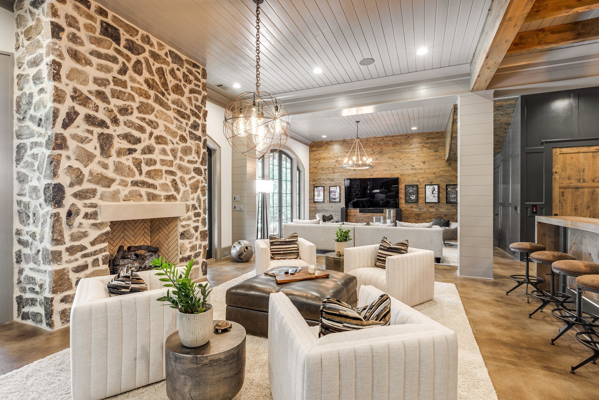 8455 Heirloom Boulevard College Grove, TN 37046 - Photo 58 of 69 a living room with furniture and a fireplace