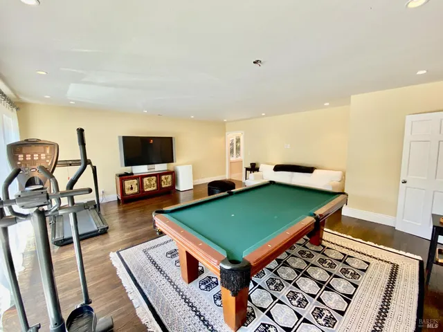 a view of a lake with a yard