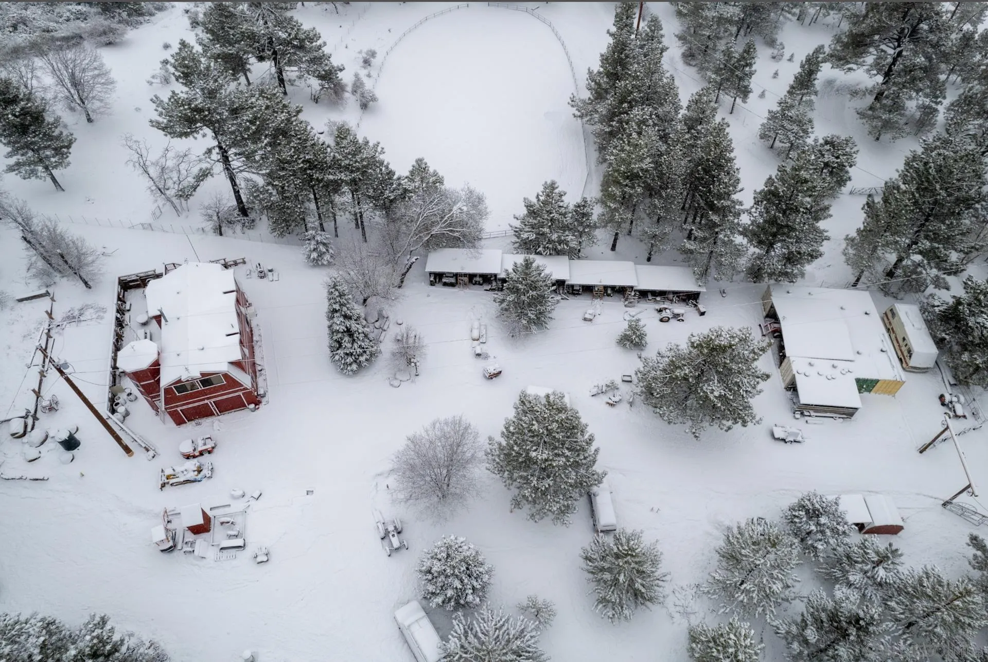 8203 Morris Ranch Road Pine Valley, CA 91962 - Photo 31 of 42 an aerial view of a yard with horses