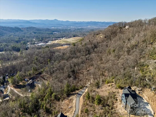 an aerial view of residential house and green space