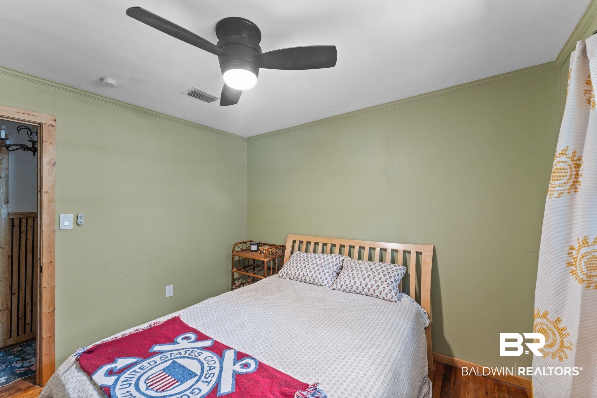 10785 Gregg Road Semmes, AL 36575 - Photo 23 of 35 Bedroom with crown molding, a ceiling fan, and wood finished floors