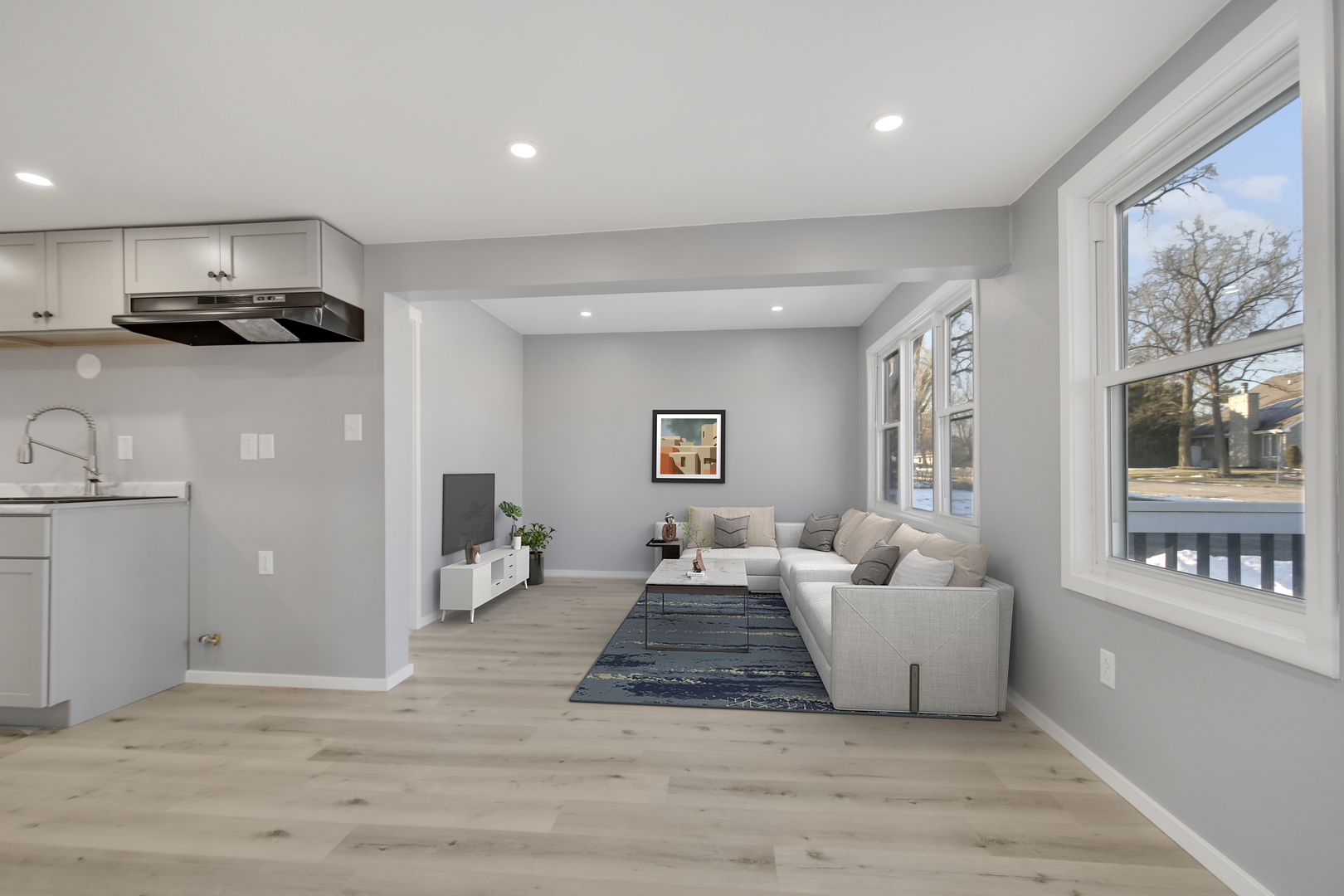 3813 Morgan Street Steger, IL 60475 - Photo 4 of 23 a living room with furniture a large window and wooden floor
