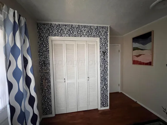 a view of a garage and couch