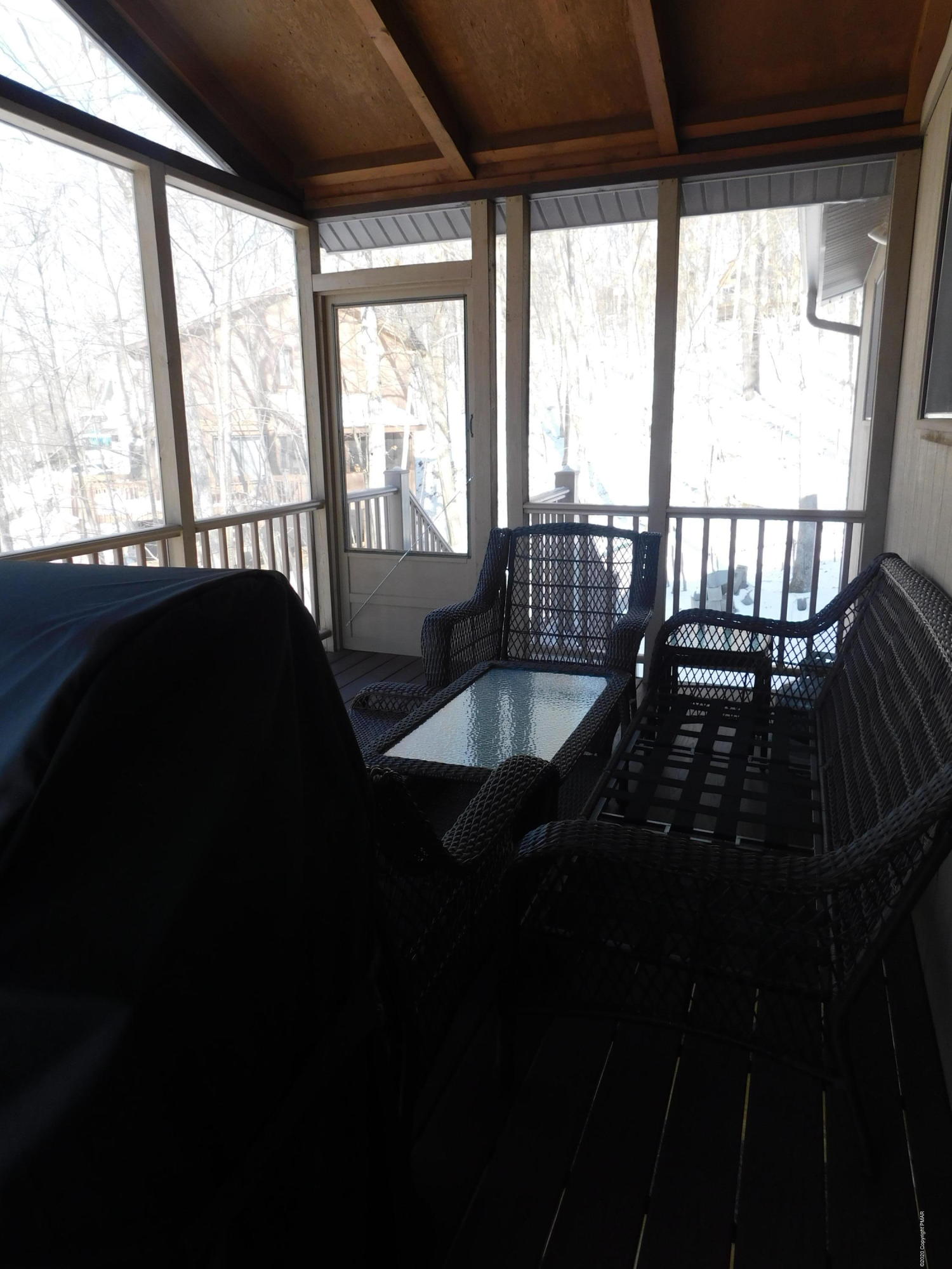 200 Canterbury Road Bushkill, PA 18324 - Photo 37 of 48 a black and white photo of a balcony