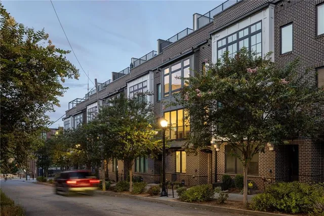 a car parked in front of a building