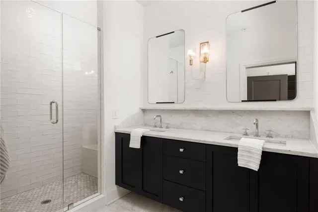 a bathroom with a shower