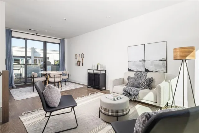 a view of a chairs and table on the terrace