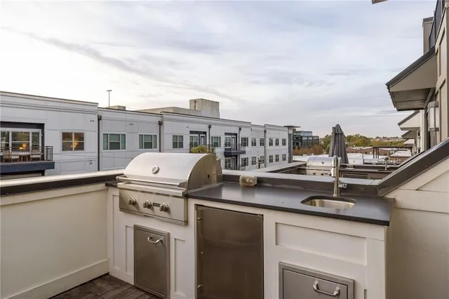 a view of a terrace with chairs