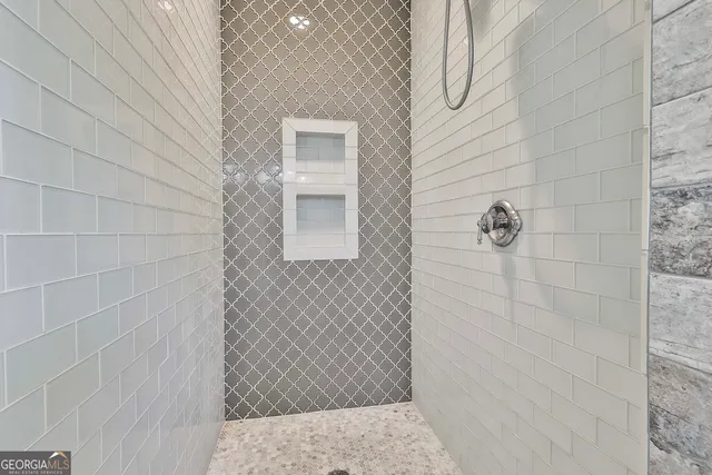 a view of yard with swimming pool and green space