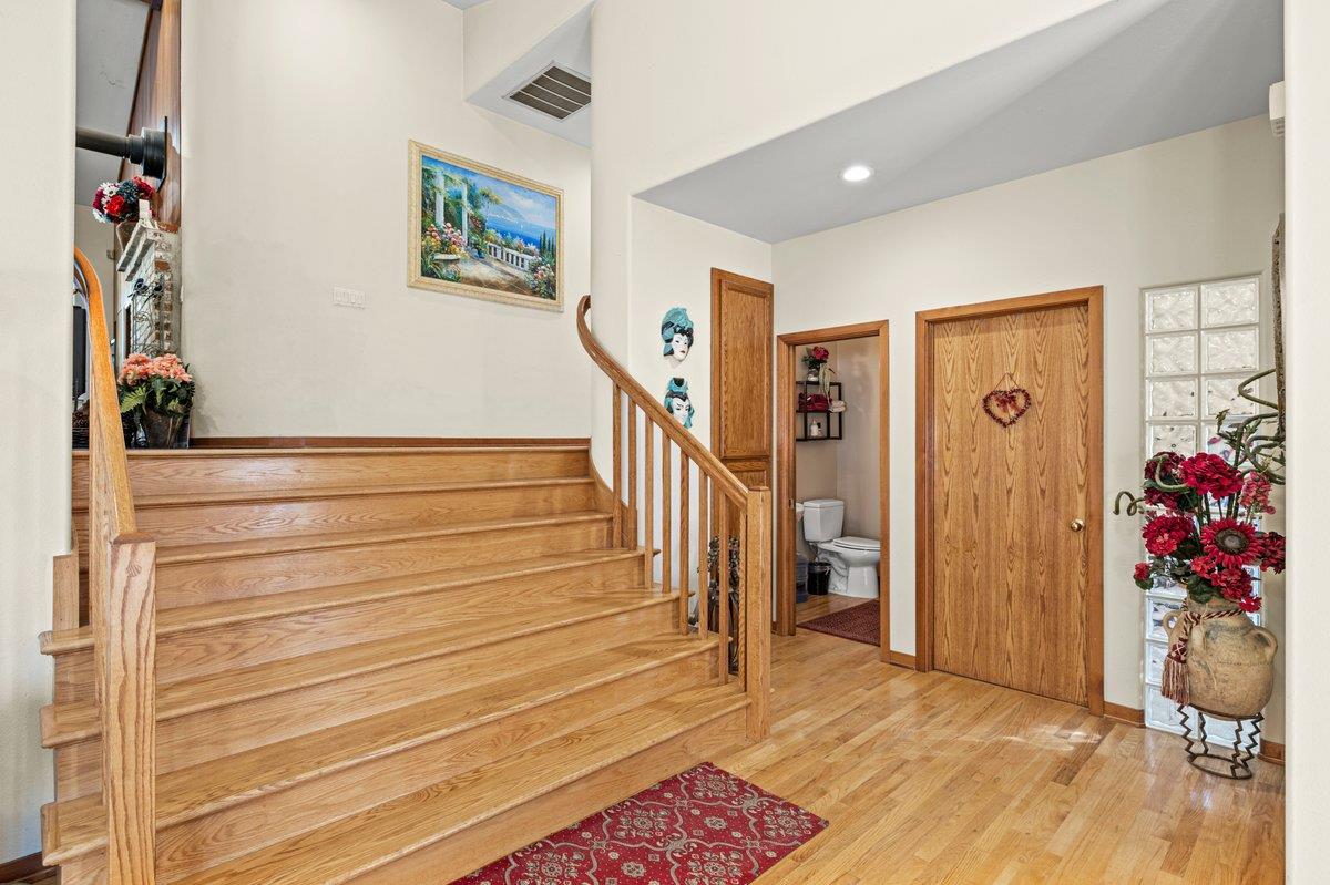 1144 Boole Road Applegate, CA 95703 - Photo 25 of 65 a view of entryway with wooden floor and stairs