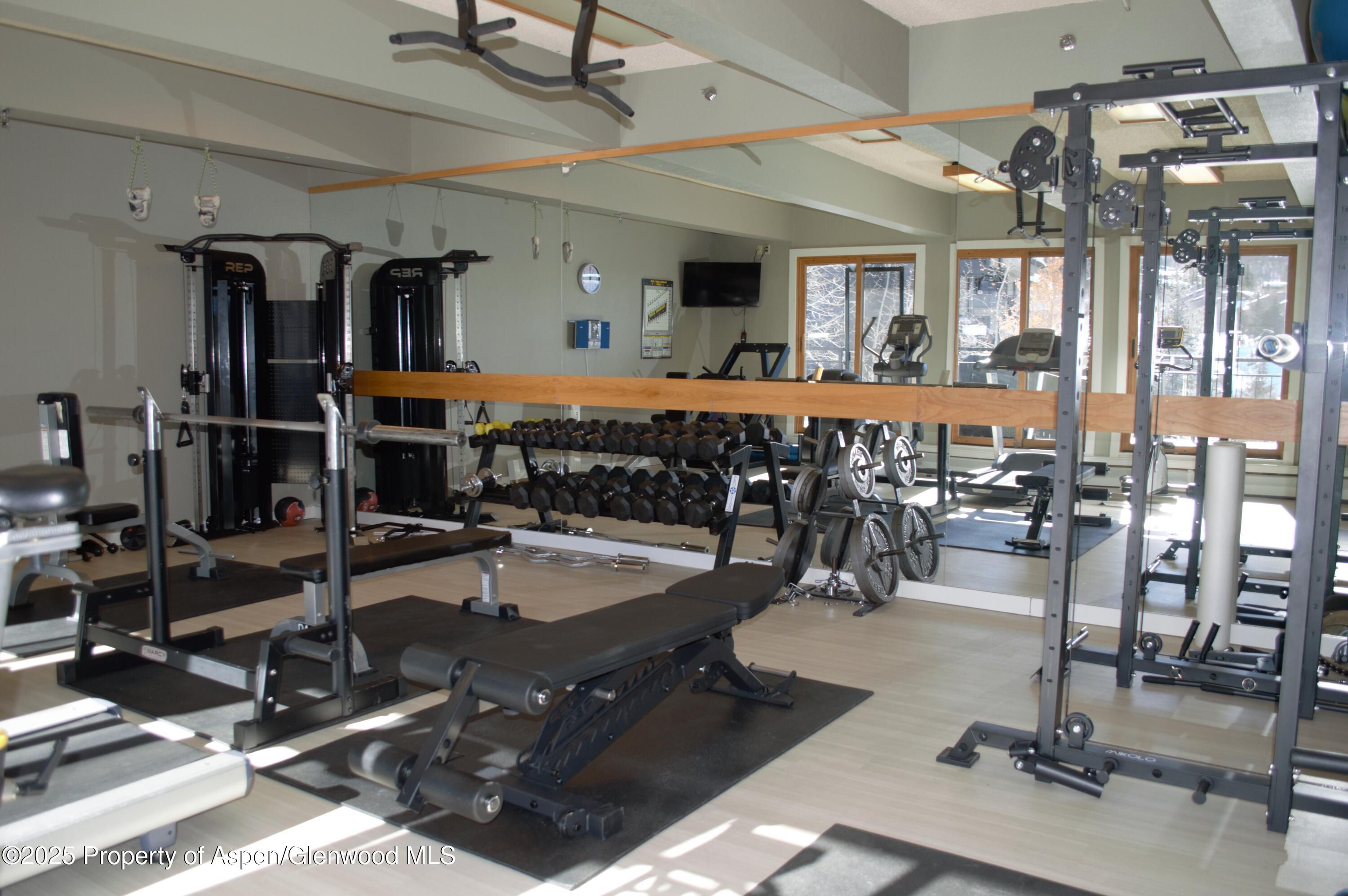 55 Upper Woodbridge Road, Unit J5 Snowmass Village, CO 81615 - Photo 26 of 32 a view of a room with gym equipment