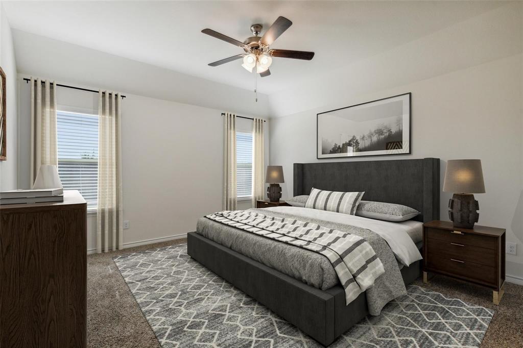 10314 Echo Brk Lane Aubrey, TX 76227 - Photo 6 of 21 Carpeted bedroom with ceiling fan and baseboards