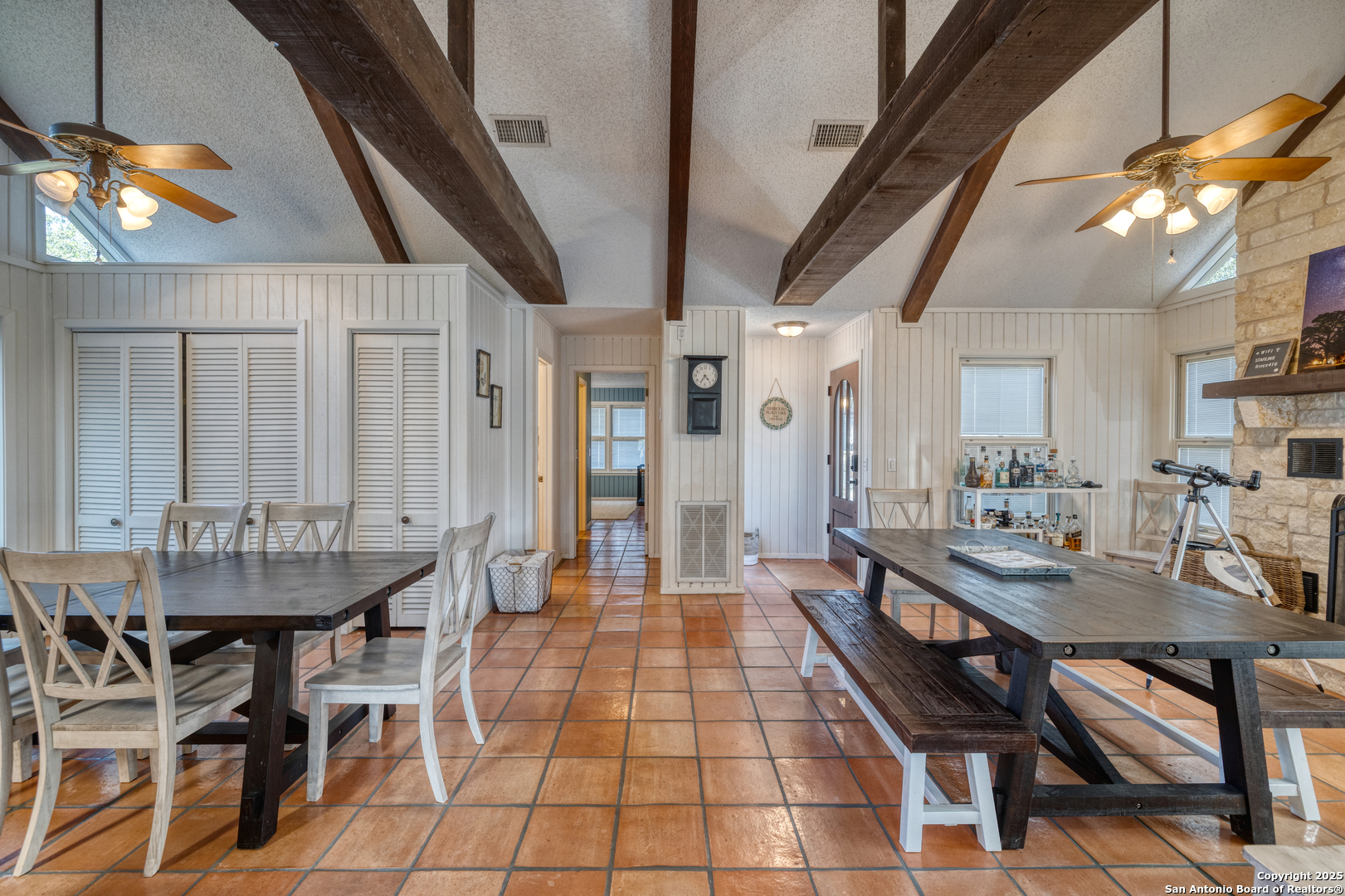 416 Cold Spring River Concan, TX 78838 - Photo 38 of 57 a dining room with furniture and a chandelier