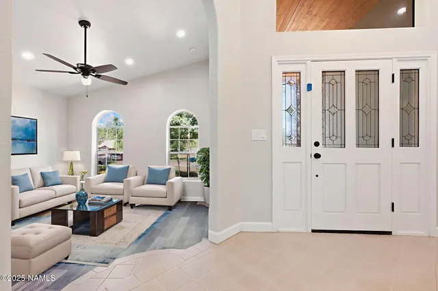 a living room with furniture