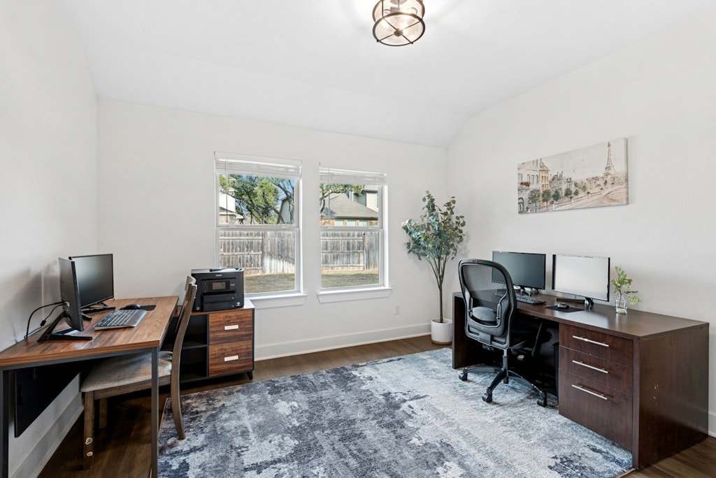 113 Wake Lane Georgetown, TX 78633 - Photo 20 of 33 a view of workspace with wooden floor windows